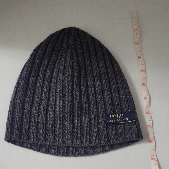 Polo Ralph Lauren Black Knit Beanie Uncuffed OS Dark Gray - Picture 7 of 9